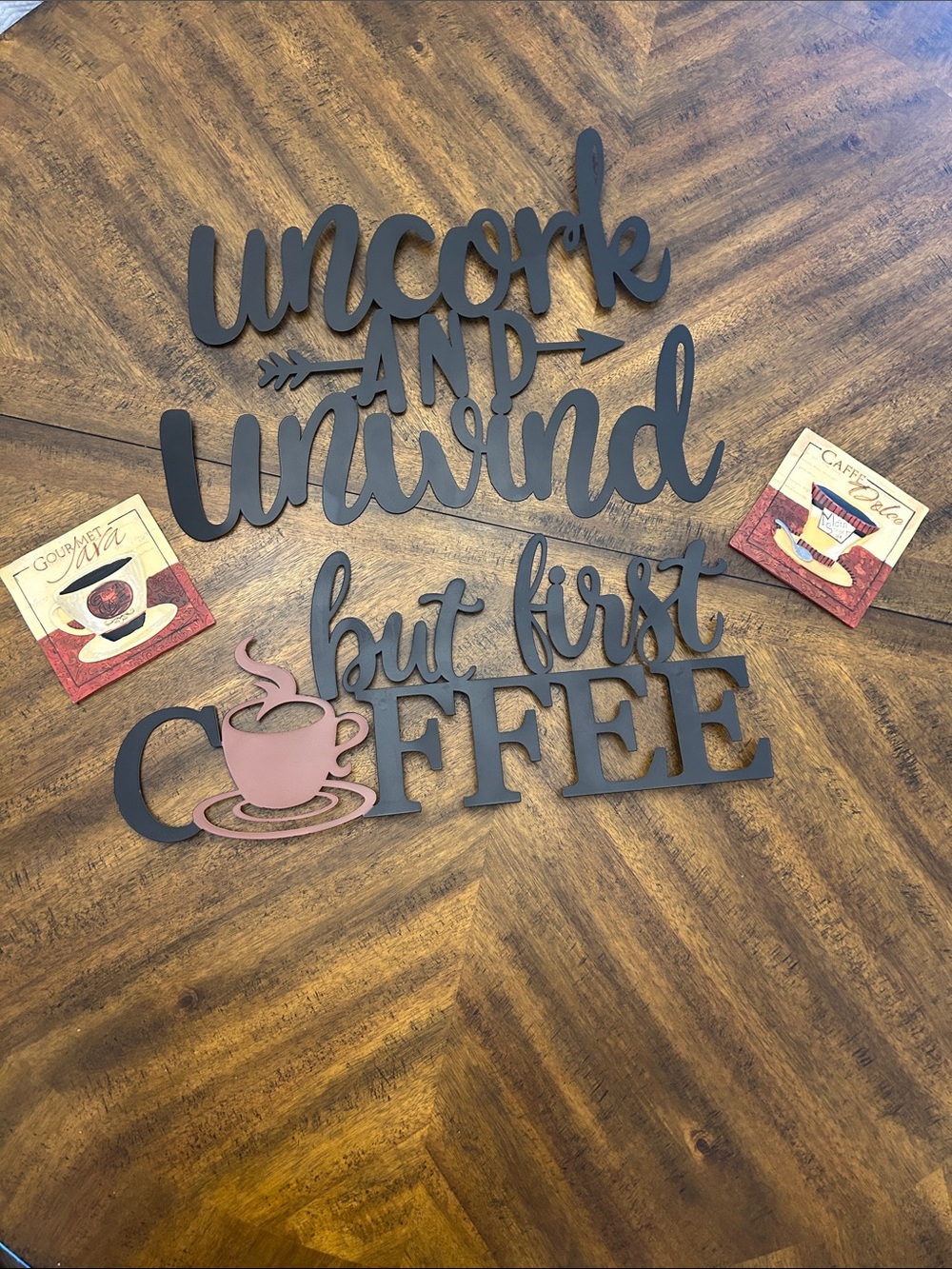 Metal wall signs and small coffee wall signs